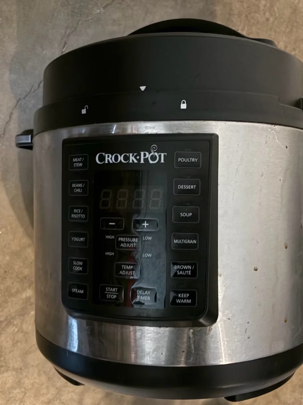 Crock-Pot Stainless Steel Electric Pressure Cooker - Black Lid